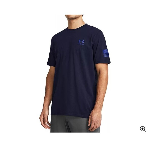 Men's XL T-Shirt Graphic Under Armour Freedom Flag Gradient Short Sleeve - Picture 1 of 2